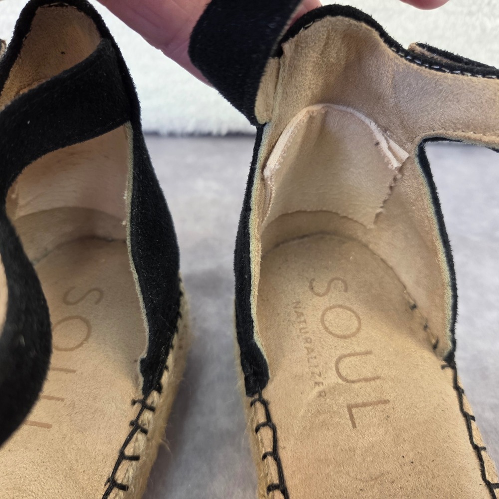 Soul Naturalizer Womens Black Espadrille Ankle Strap Flats Size 8M S1842 - Picture 7 of 8